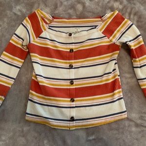 Stripped Off The Shoulder Top